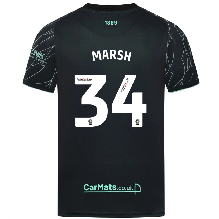 Danxen Hombre Camiseta Louie Marsh #34 Negro Verde 2ª Equipación 2024/25 La Camisa