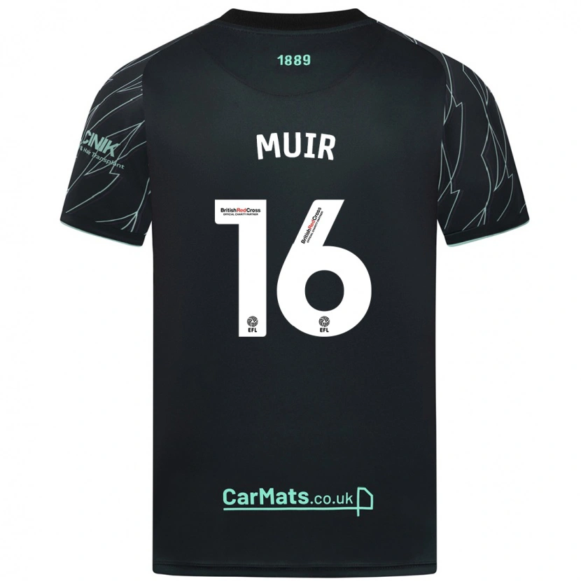 Danxen Hombre Camiseta Chene Muir #16 Negro Verde 2ª Equipación 2024/25 La Camisa