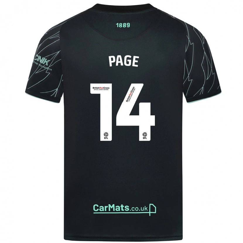 Danxen Hombre Camiseta Olivia Jane Page #14 Negro Verde 2ª Equipación 2024/25 La Camisa