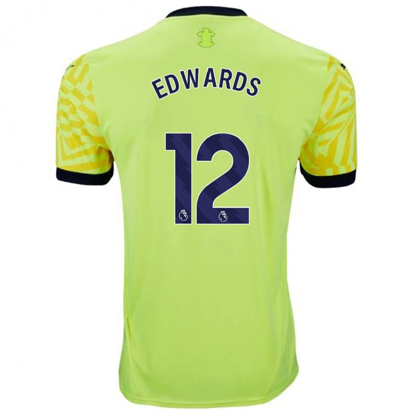 Danxen Hombre Camiseta Ronnie Edwards #12 Amarillo 2ª Equipación 2024/25 La Camisa