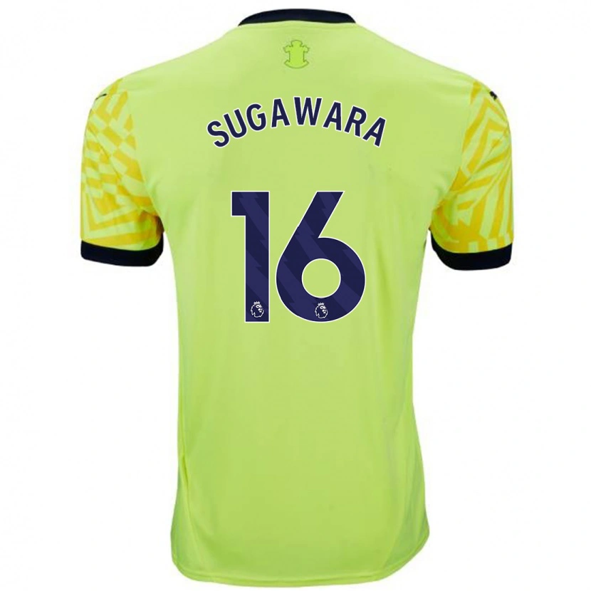 Danxen Hombre Camiseta Yukinari Sugawara #16 Amarillo 2ª Equipación 2024/25 La Camisa