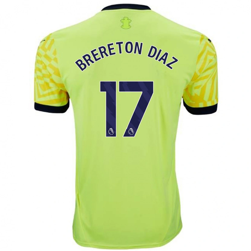 Danxen Hombre Camiseta Ben Brereton Díaz #17 Amarillo 2ª Equipación 2024/25 La Camisa