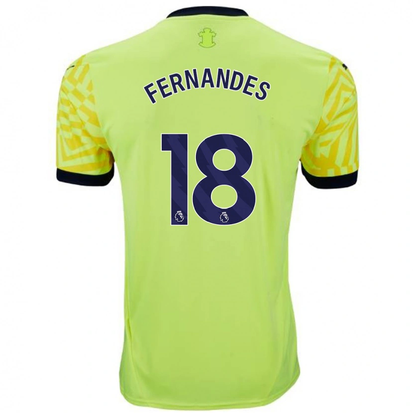 Danxen Hombre Camiseta Mateus Fernandes #18 Amarillo 2ª Equipación 2024/25 La Camisa