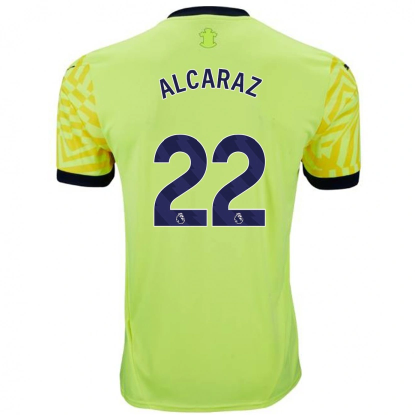 Danxen Hombre Camiseta Carlos Alcaraz #22 Amarillo 2ª Equipación 2024/25 La Camisa