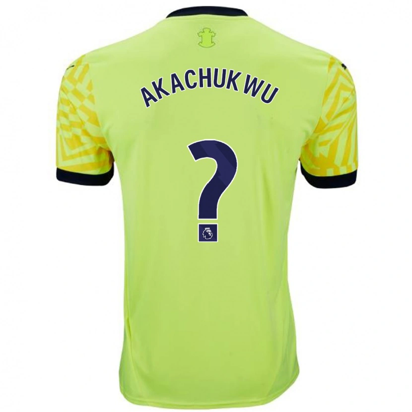 Danxen Hombre Camiseta Romeo Akachukwu #0 Amarillo 2ª Equipación 2024/25 La Camisa