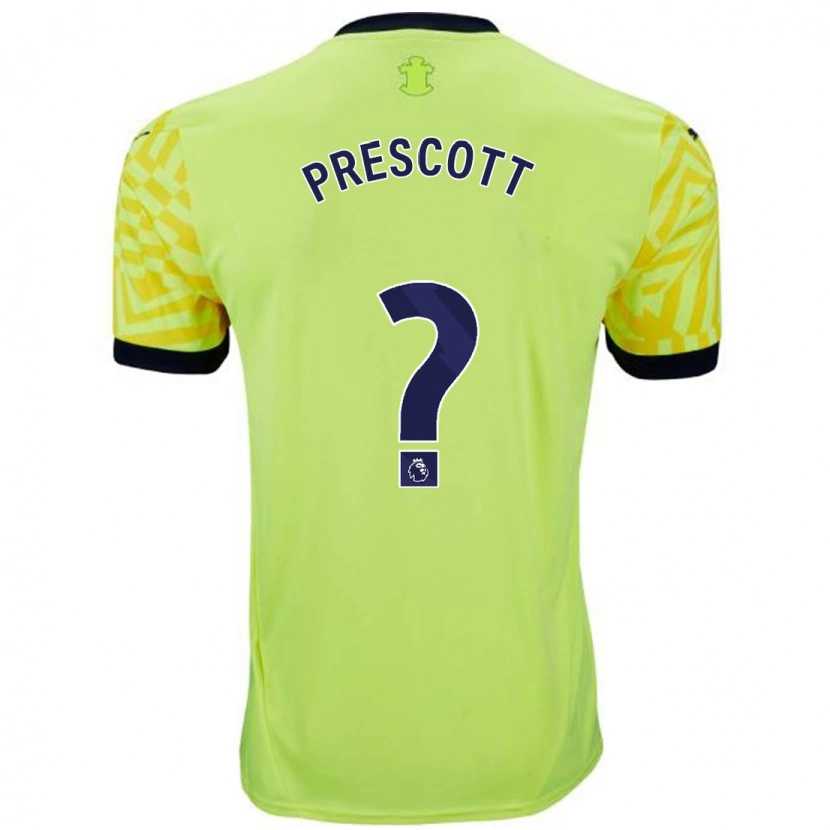 Danxen Hombre Camiseta Alfie Prescott #0 Amarillo 2ª Equipación 2024/25 La Camisa