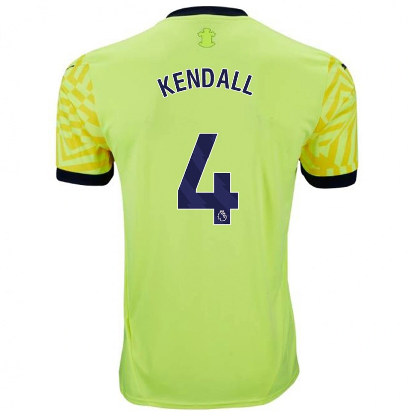 Danxen Hombre Camiseta Lucia Kendall #4 Amarillo 2ª Equipación 2024/25 La Camisa