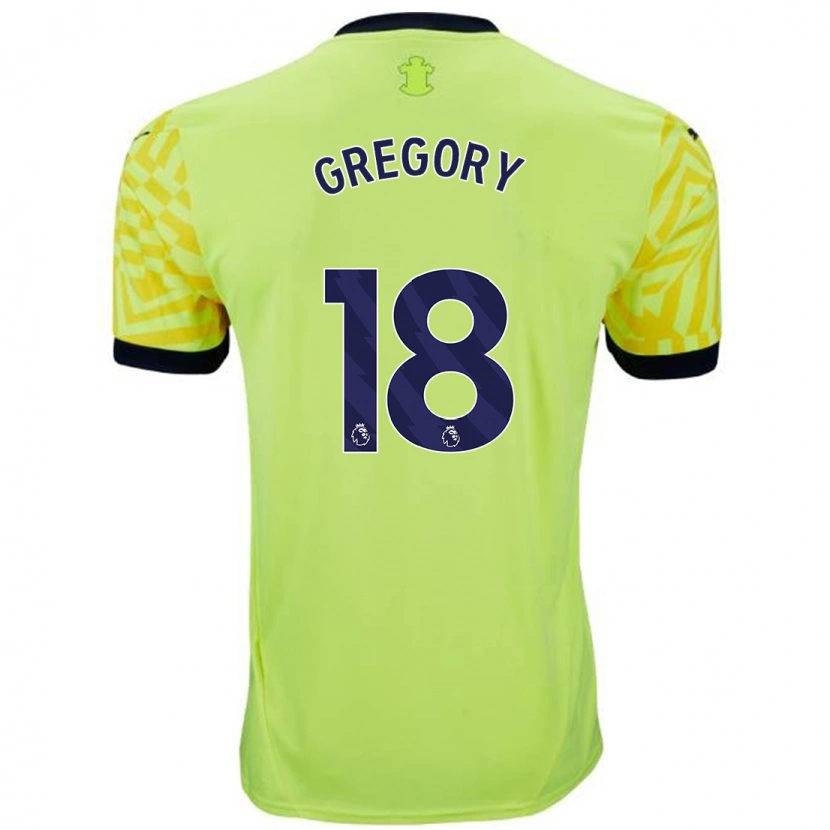 Danxen Hombre Camiseta Freya Gregory #18 Amarillo 2ª Equipación 2024/25 La Camisa