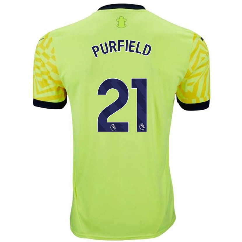 Danxen Hombre Camiseta Jemma Purfield #21 Amarillo 2ª Equipación 2024/25 La Camisa