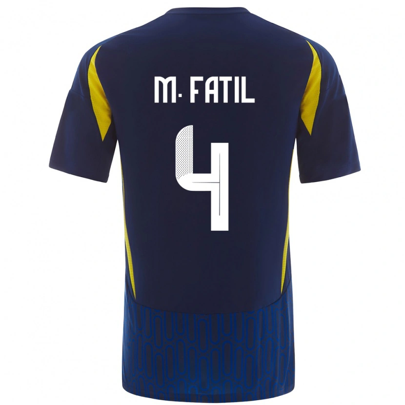 Danxen Hombre Camiseta Mohammed Al-Fatil #4 Azul Amarillo 2ª Equipación 2024/25 La Camisa