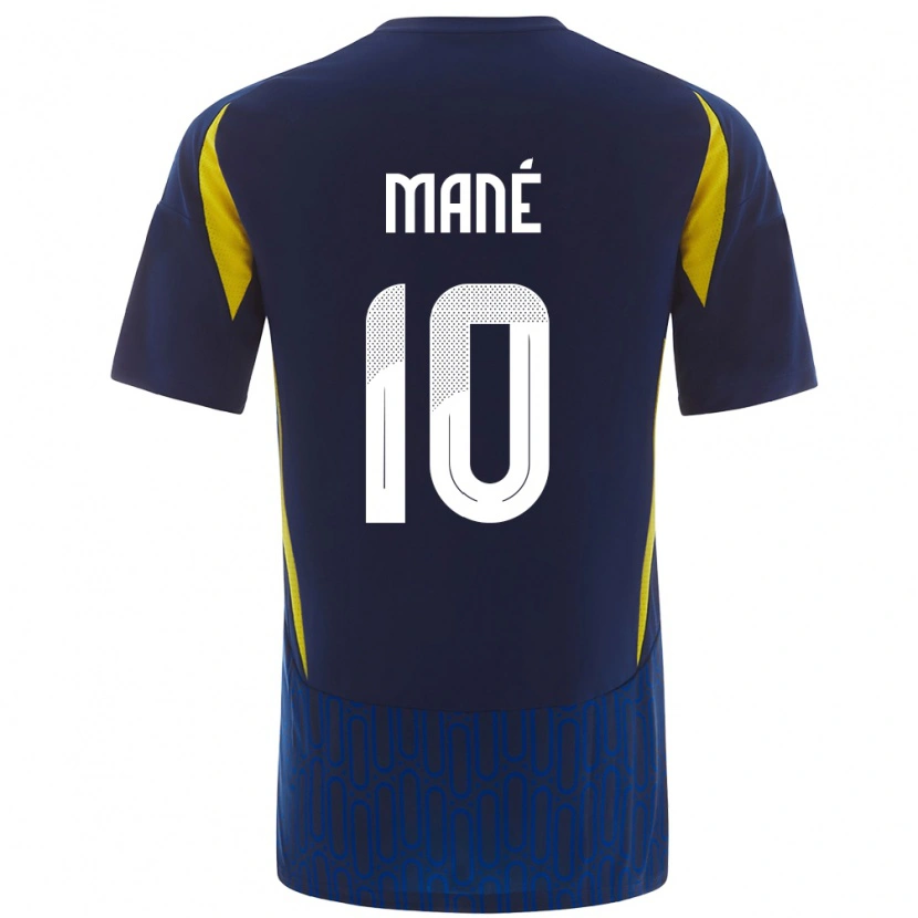 Danxen Hombre Camiseta Sadio Mané #10 Azul Amarillo 2ª Equipación 2024/25 La Camisa