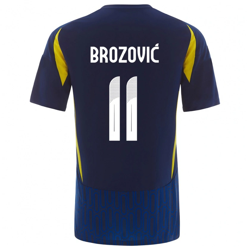 Danxen Hombre Camiseta Marcelo Brozovic #11 Azul Amarillo 2ª Equipación 2024/25 La Camisa