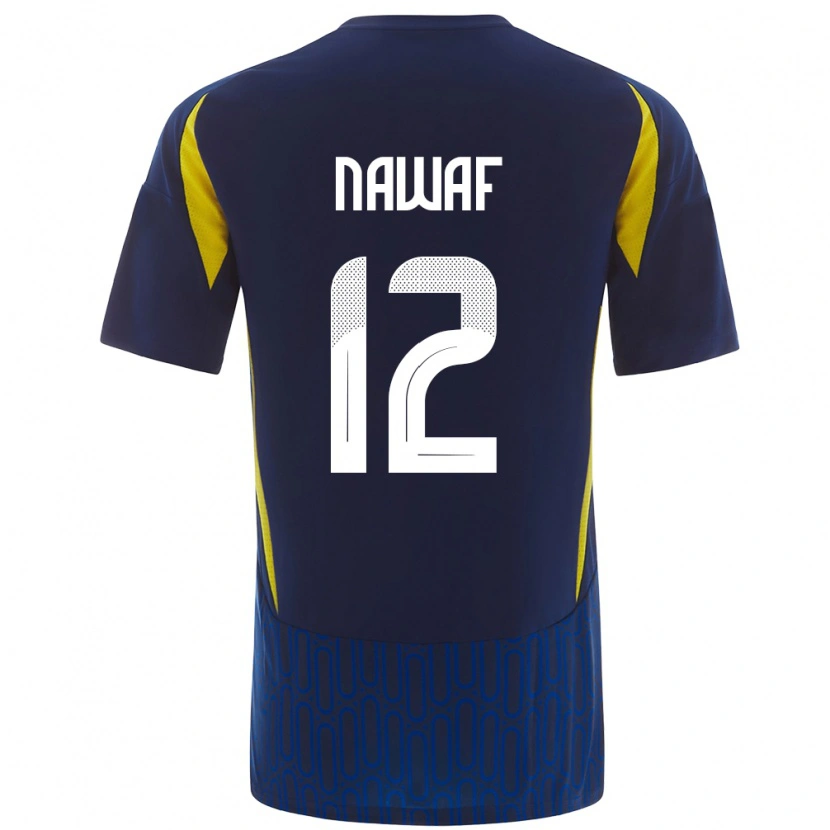 Danxen Hombre Camiseta Nawaf Al-Boushal #12 Azul Amarillo 2ª Equipación 2024/25 La Camisa