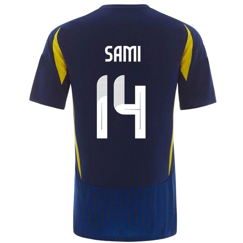 Danxen Hombre Camiseta Sami Al-Najei #14 Azul Amarillo 2ª Equipación 2024/25 La Camisa