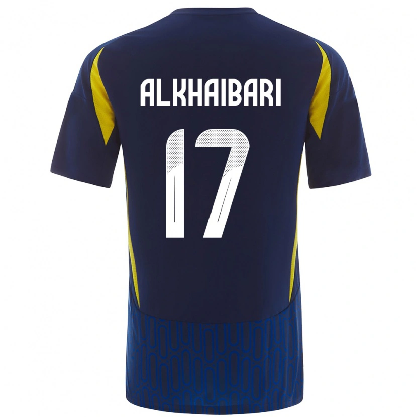 Danxen Hombre Camiseta Abdullah Al-Khaibari #17 Azul Amarillo 2ª Equipación 2024/25 La Camisa