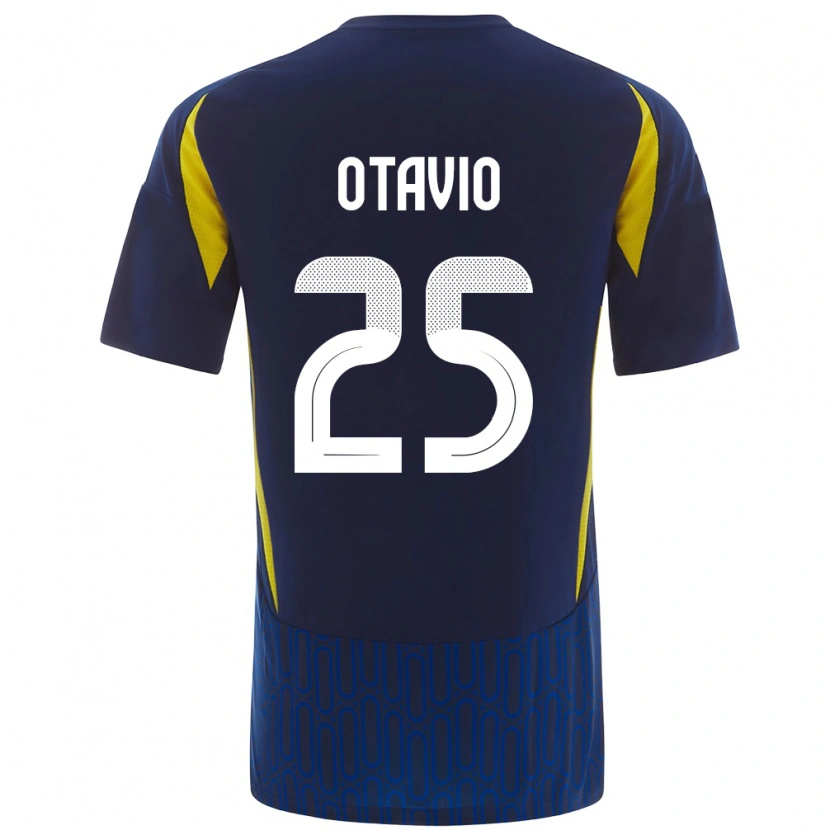 Danxen Hombre Camiseta Otávio #25 Azul Amarillo 2ª Equipación 2024/25 La Camisa