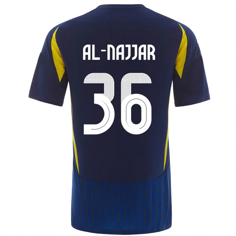 Danxen Hombre Camiseta Raghed Al-Najjar #36 Azul Amarillo 2ª Equipación 2024/25 La Camisa