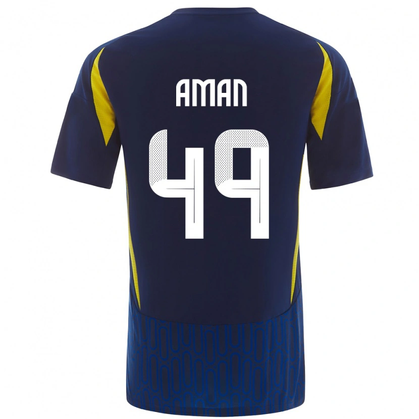 Danxen Hombre Camiseta Awad Aman #49 Azul Amarillo 2ª Equipación 2024/25 La Camisa