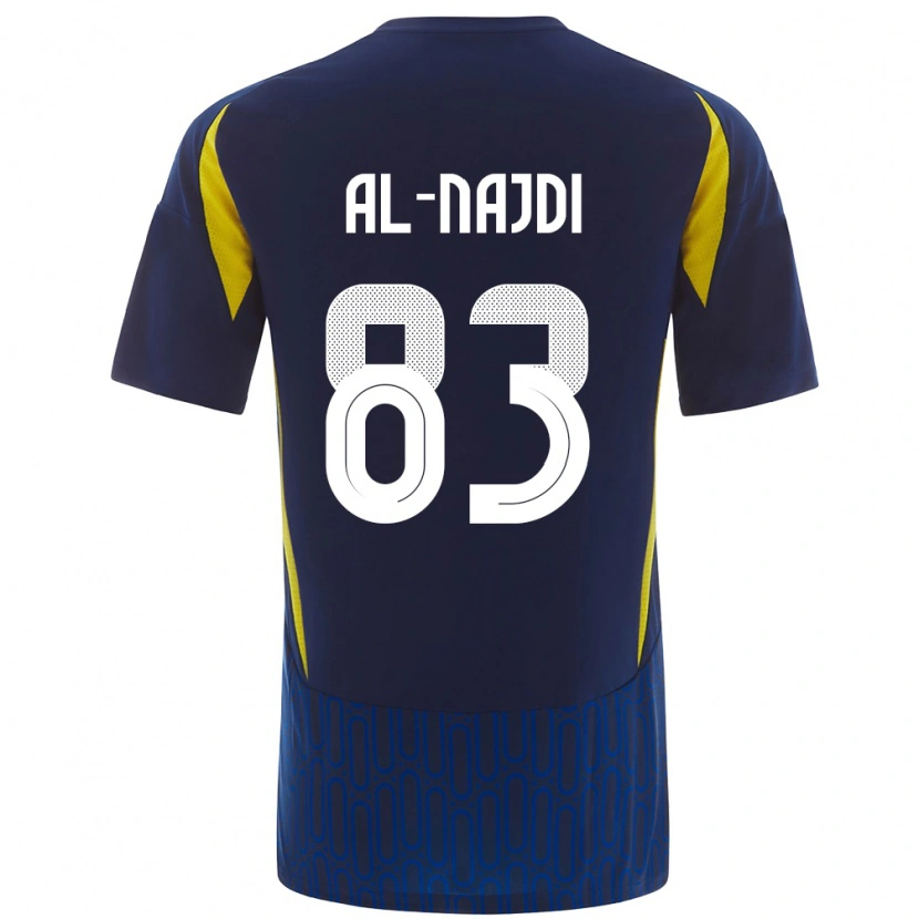 Danxen Hombre Camiseta Salem Al-Najdi #83 Azul Amarillo 2ª Equipación 2024/25 La Camisa