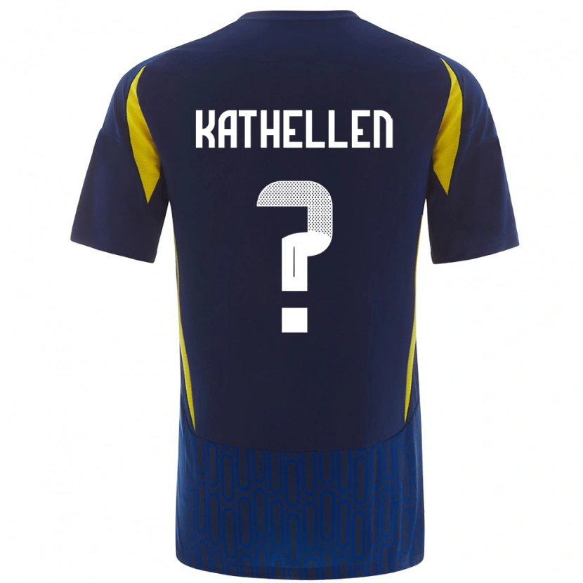 Danxen Hombre Camiseta Kathellen #0 Azul Amarillo 2ª Equipación 2024/25 La Camisa