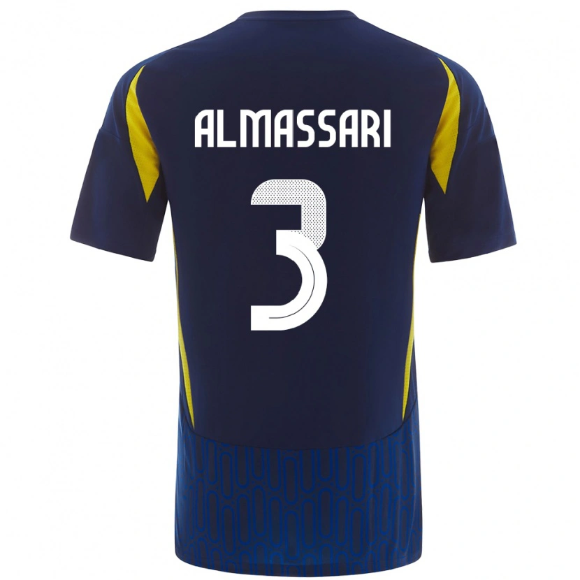 Danxen Hombre Camiseta Wadha Almassari #3 Azul Amarillo 2ª Equipación 2024/25 La Camisa