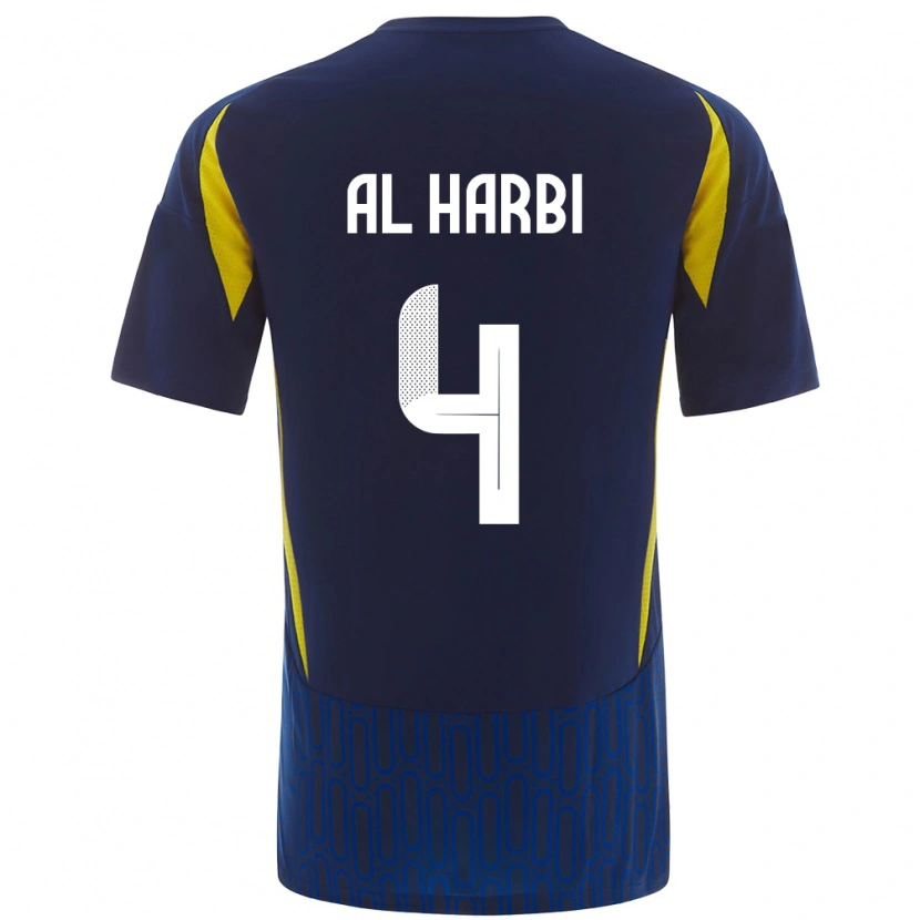 Danxen Hombre Camiseta Fay Al-Harbi #4 Azul Amarillo 2ª Equipación 2024/25 La Camisa