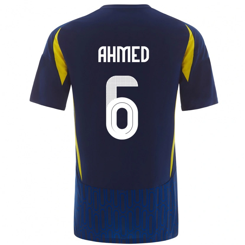 Danxen Hombre Camiseta Aseel Ahmed #6 Azul Amarillo 2ª Equipación 2024/25 La Camisa