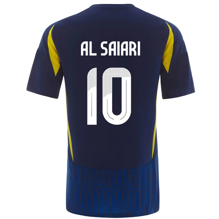 Danxen Hombre Camiseta Mubarkh Al-Saiari #10 Azul Amarillo 2ª Equipación 2024/25 La Camisa