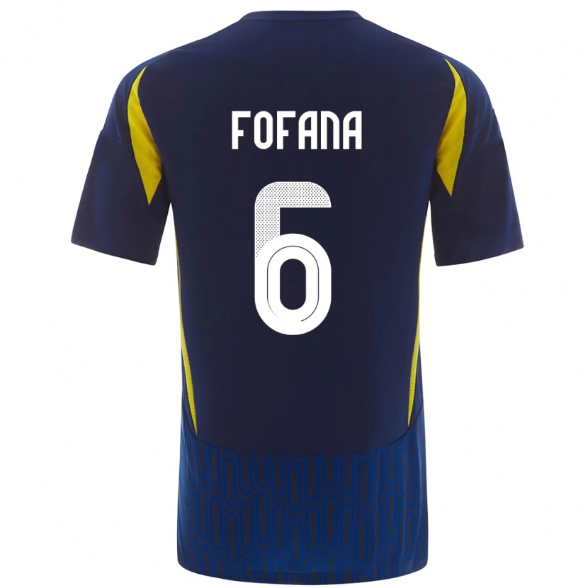 Danxen Hombre Camiseta Seko Fofana #6 Azul Amarillo 2ª Equipación 2024/25 La Camisa