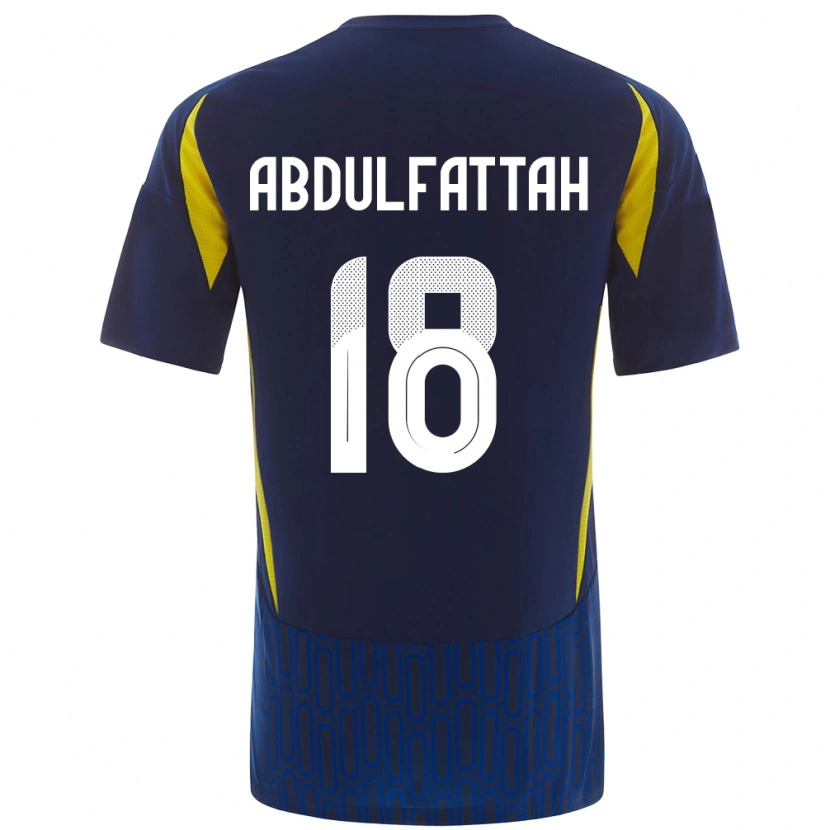 Danxen Hombre Camiseta Abdulfattah Adam #18 Azul Amarillo 2ª Equipación 2024/25 La Camisa