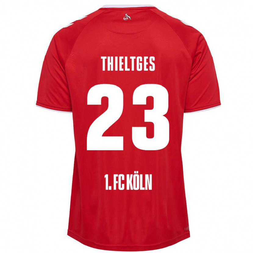 Danxen Hombre Camiseta Phil Thieltges #23 Rojo Blanco 2ª Equipación 2024/25 La Camisa