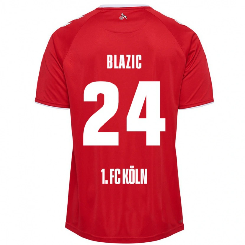 Danxen Hombre Camiseta Alessandro Blazic #24 Rojo Blanco 2ª Equipación 2024/25 La Camisa