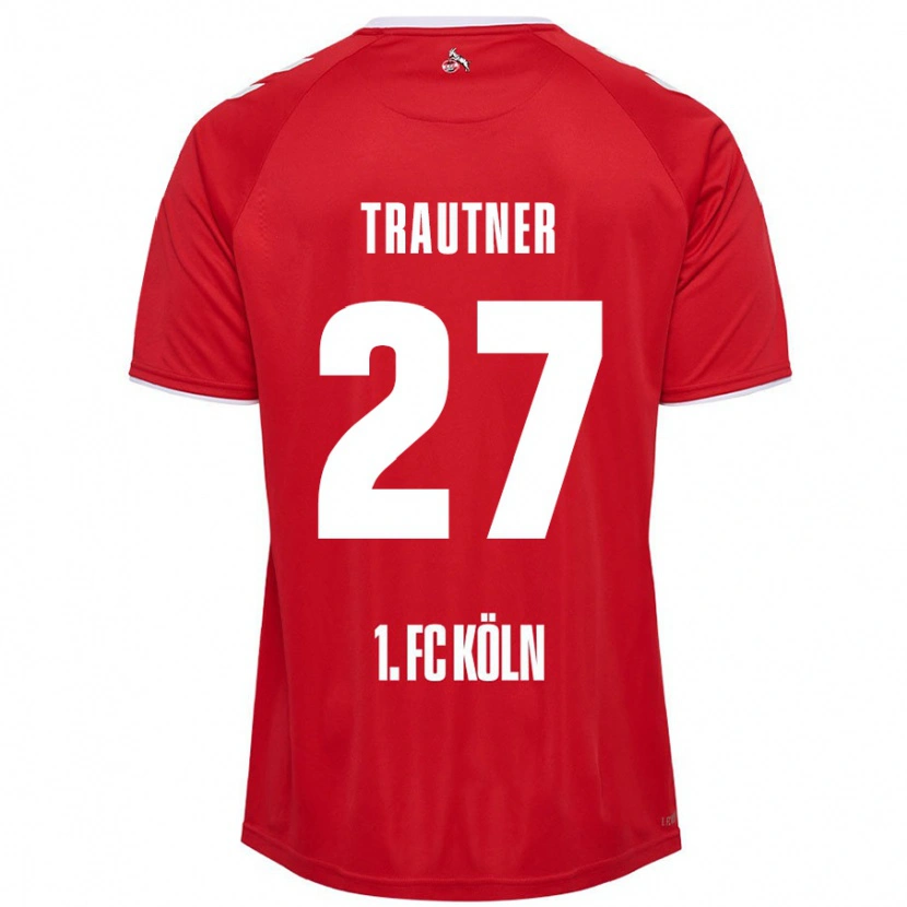 Danxen Hombre Camiseta Tobias Trautner #27 Rojo Blanco 2ª Equipación 2024/25 La Camisa