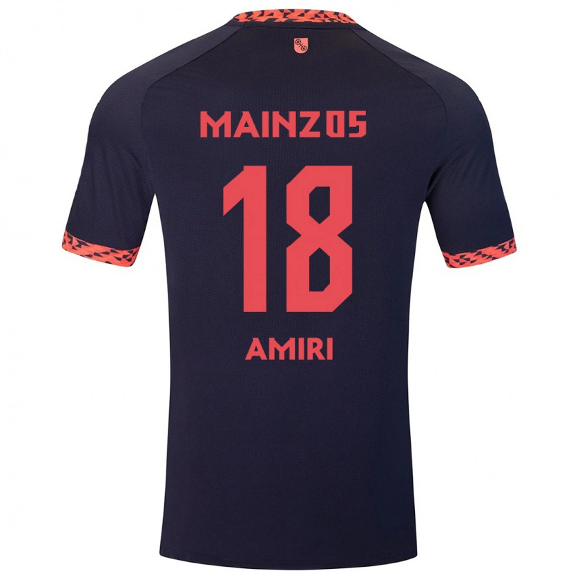 Danxen Hombre Camiseta Nadiem Amiri #18 Azul Coral Rojo 2ª Equipación 2024/25 La Camisa