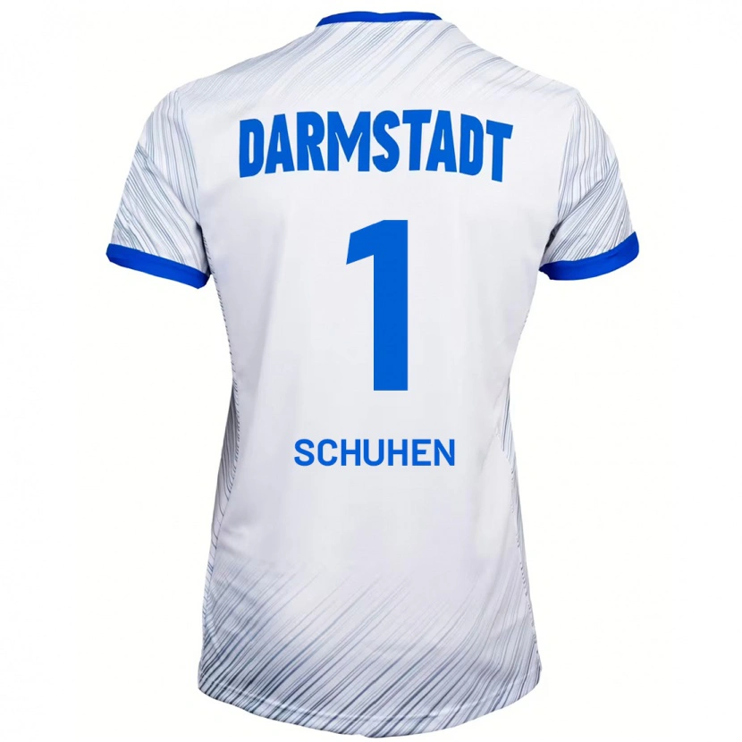 Danxen Hombre Camiseta Marcel Schuhen #1 Blanco Azul 2ª Equipación 2024/25 La Camisa