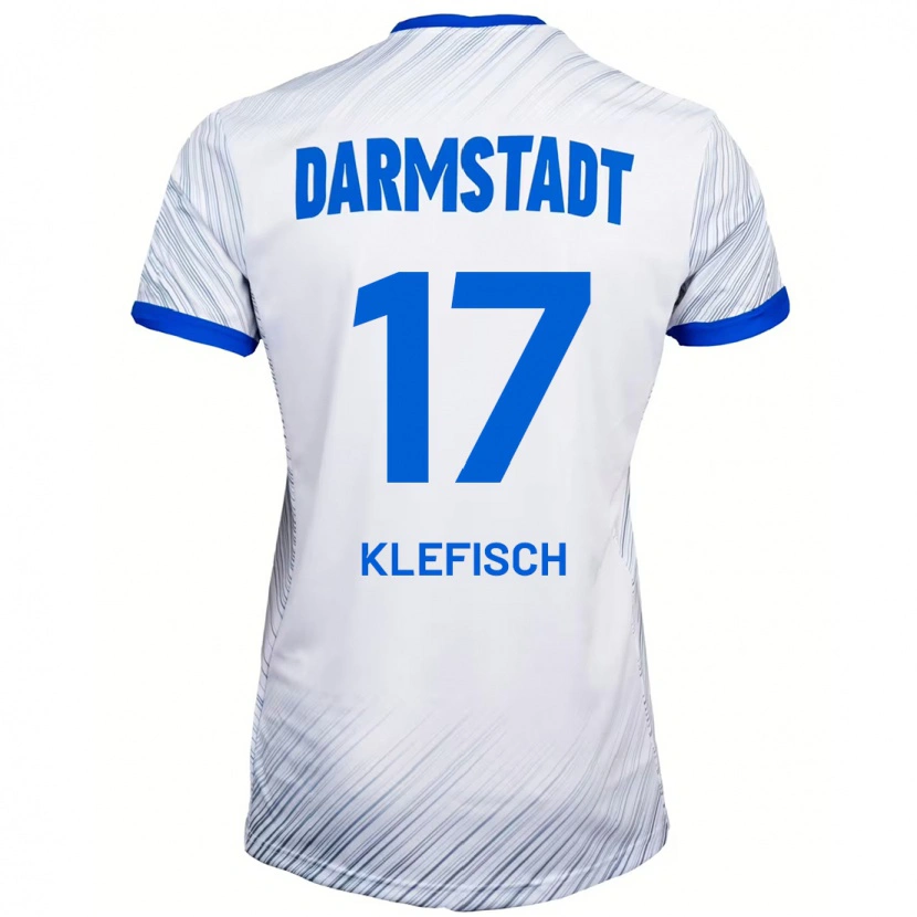 Danxen Hombre Camiseta Kai Klefisch #17 Blanco Azul 2ª Equipación 2024/25 La Camisa