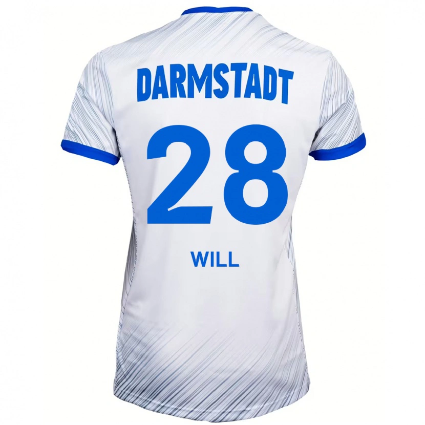 Danxen Hombre Camiseta Paul Will #28 Blanco Azul 2ª Equipación 2024/25 La Camisa