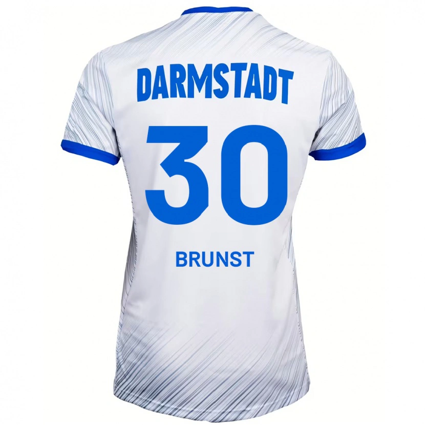 Danxen Hombre Camiseta Alexander Brunst #30 Blanco Azul 2ª Equipación 2024/25 La Camisa