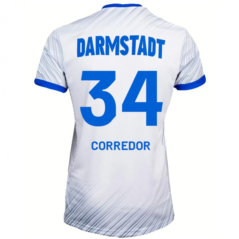 Danxen Hombre Camiseta Killian Corredor #34 Blanco Azul 2ª Equipación 2024/25 La Camisa