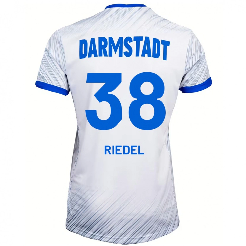 Danxen Hombre Camiseta Clemens Riedel #38 Blanco Azul 2ª Equipación 2024/25 La Camisa