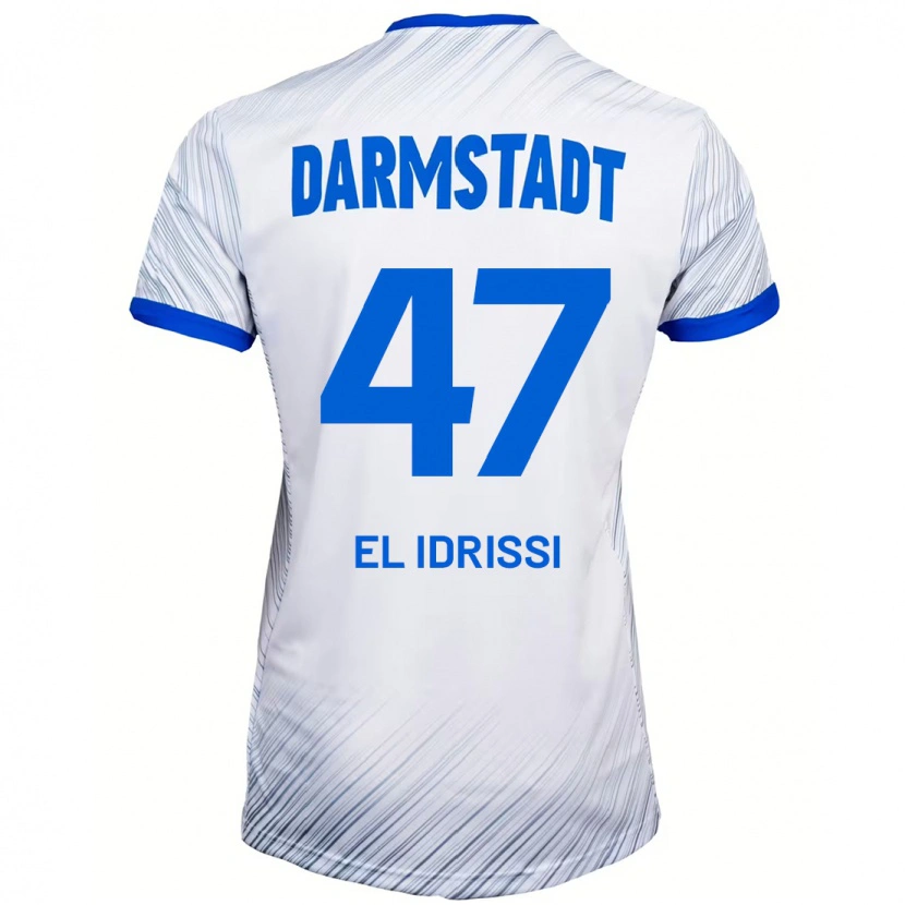 Danxen Hombre Camiseta Othmane El Idrissi #47 Blanco Azul 2ª Equipación 2024/25 La Camisa