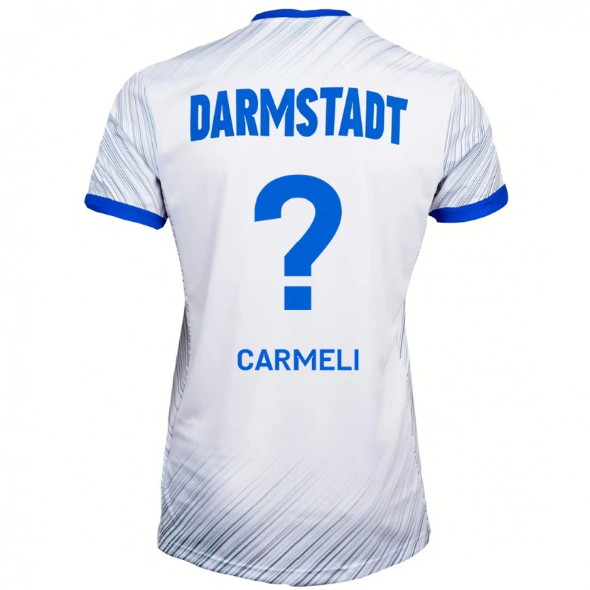 Danxen Hombre Camiseta Liad Carmeli #0 Blanco Azul 2ª Equipación 2024/25 La Camisa