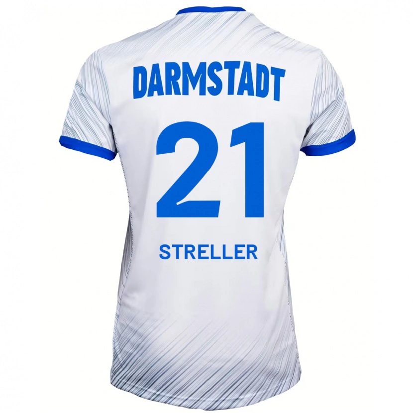 Danxen Hombre Camiseta Till Streller #21 Blanco Azul 2ª Equipación 2024/25 La Camisa