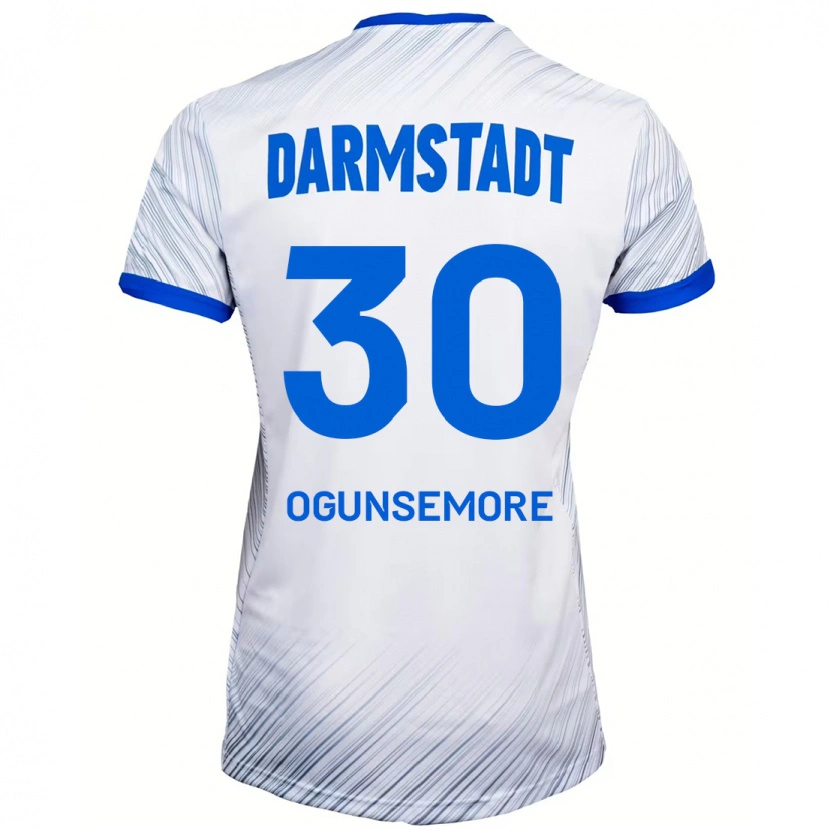 Danxen Hombre Camiseta Malakai Ogunsemore #30 Blanco Azul 2ª Equipación 2024/25 La Camisa