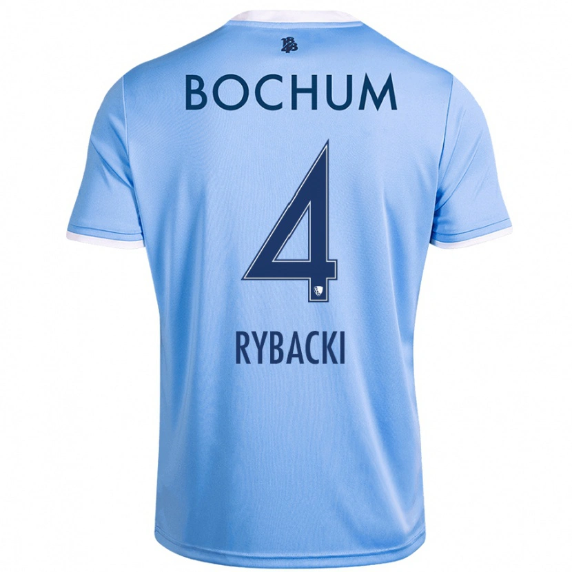 Danxen Hombre Camiseta Pia Rybacki #4 Azul Cielo 2ª Equipación 2024/25 La Camisa