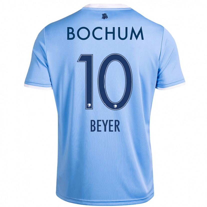 Danxen Hombre Camiseta Pia Beyer #10 Azul Cielo 2ª Equipación 2024/25 La Camisa