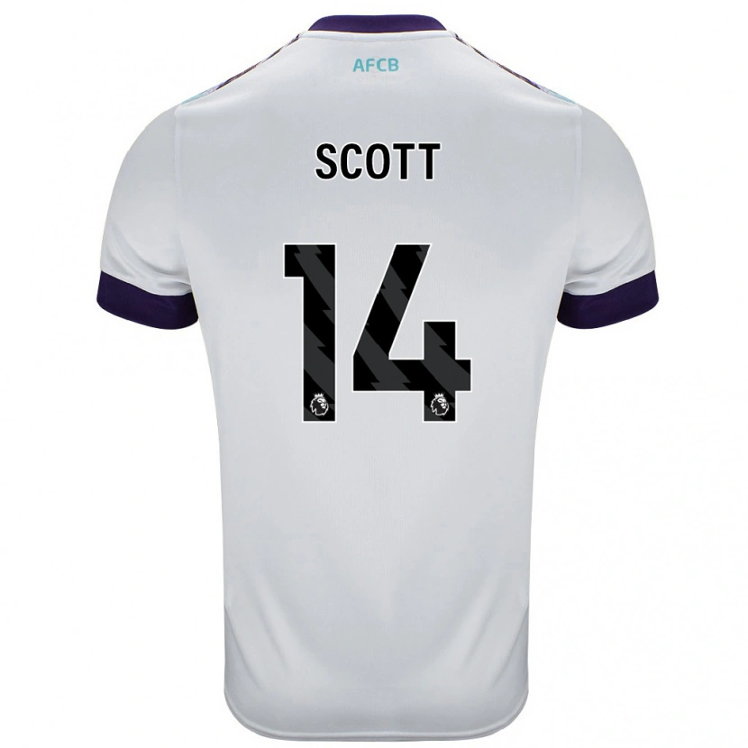 Danxen Hombre Camiseta Alex Scott #14 Blanco Verde Púrpura 2ª Equipación 2024/25 La Camisa