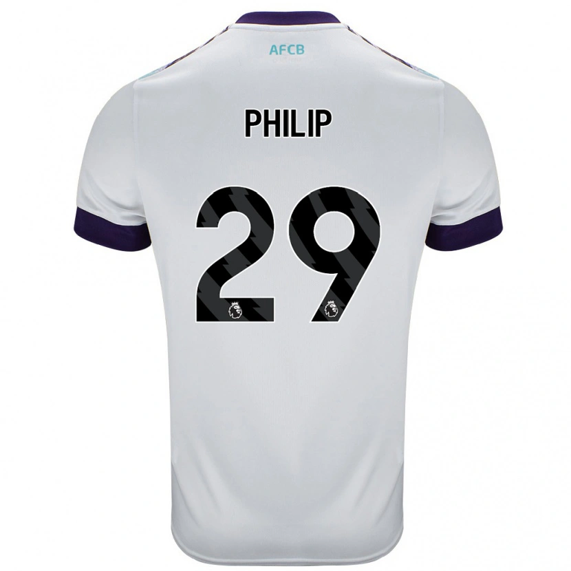 Danxen Hombre Camiseta Philip Billing #29 Blanco Verde Púrpura 2ª Equipación 2024/25 La Camisa