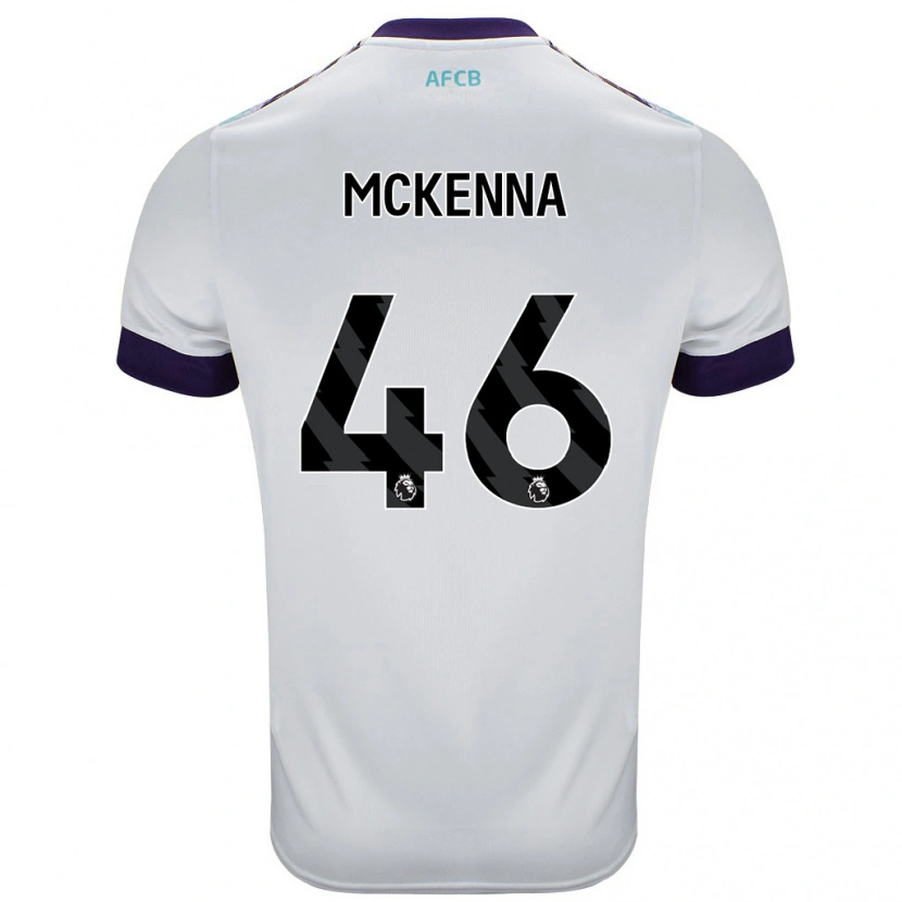 Danxen Hombre Camiseta Callan Mckenna #46 Blanco Verde Púrpura 2ª Equipación 2024/25 La Camisa