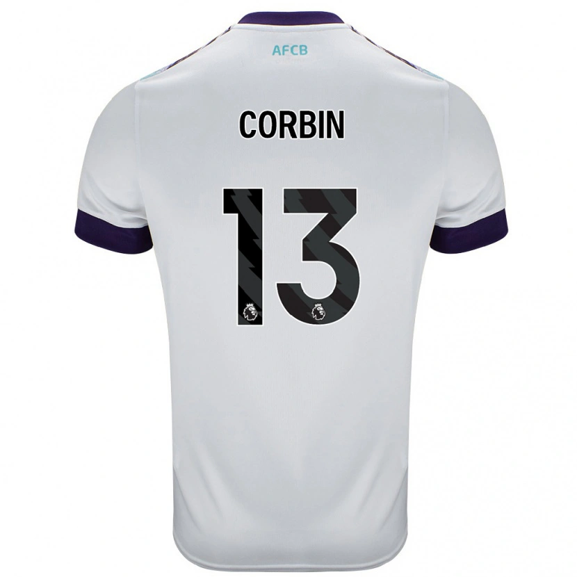 Danxen Hombre Camiseta Helen Corbin #13 Blanco Verde Púrpura 2ª Equipación 2024/25 La Camisa